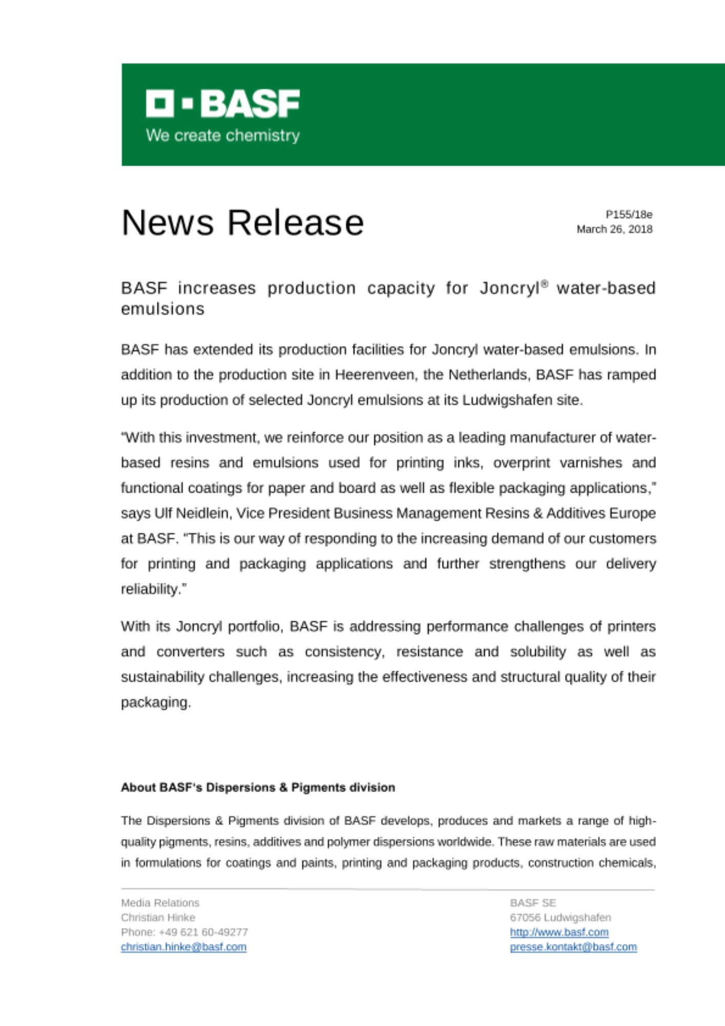 News Release News Release